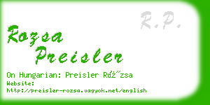 rozsa preisler business card